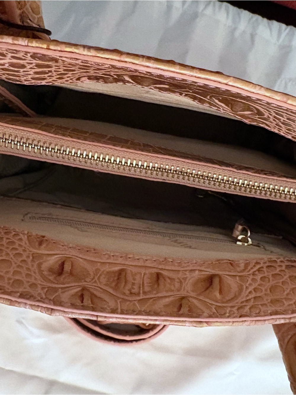 Brahmin Rosetta Rose Gold Croc-Embossed Satchel - Picture 5 of 8